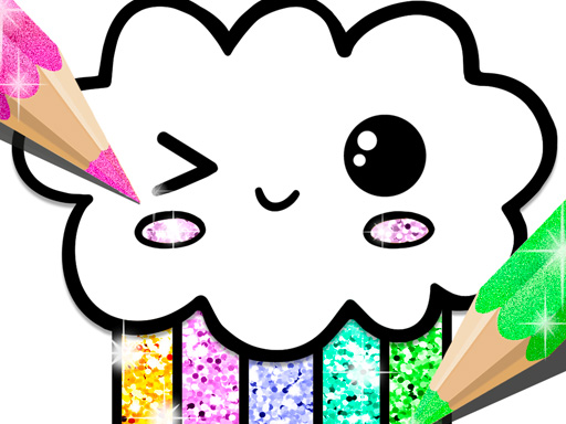 Ebook de colorat Kawaii Glitter